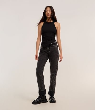 Pantalón Recto con Bolsillos Ligeramente Abullonados