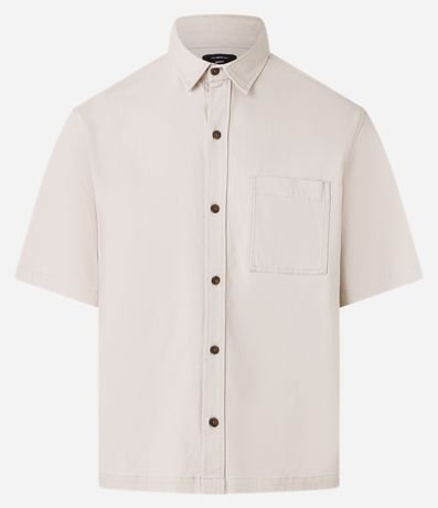 Camisa Boxy en Algodón con Bolsillo Texturizada 7