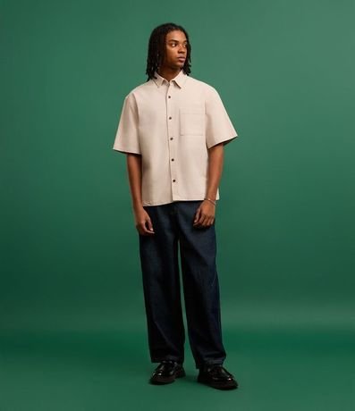 Camisa Boxy en Algodón con Bolsillo Texturizada 2