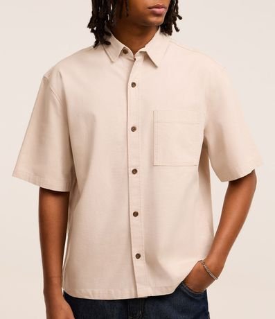 Camisa Boxy en Algodón con Bolsillo Texturizada 3