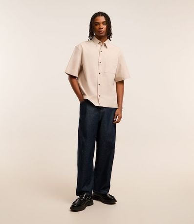 Camisa Boxy en Algodón con Bolsillo Texturizada 5