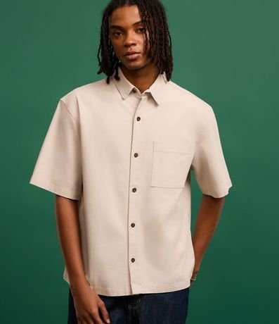 Camisa Boxy en Algodón con Bolsillo Texturizada 6