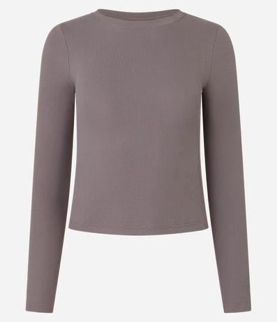 Blusa en Rib Texturizada y Manga Larga 3
