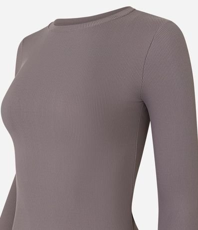 Blusa en Rib Texturizada y Manga Larga 4