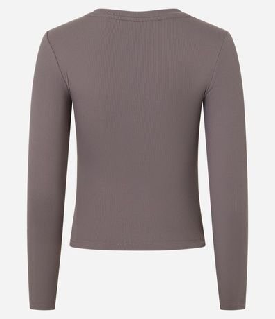 Blusa en Rib Texturizada y Manga Larga 5