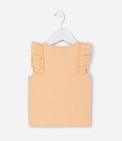 Musculosa Infantil en Rib con Volado en Broderie - Talle 1 a 5 años 2