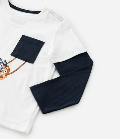 Remera Infantil con Pequeño Bolsillo y Estampa Bluey - Talle 2 a 6 años 3