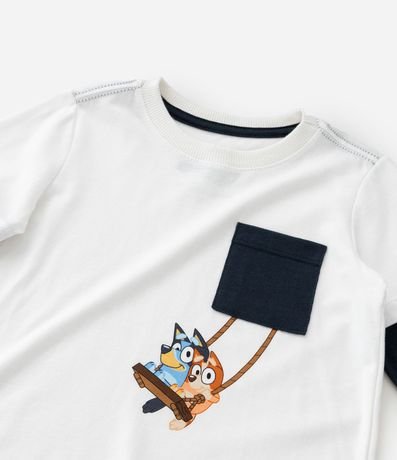 Remera Infantil con Pequeño Bolsillo y Estampa Bluey - Talle 2 a 6 años 4