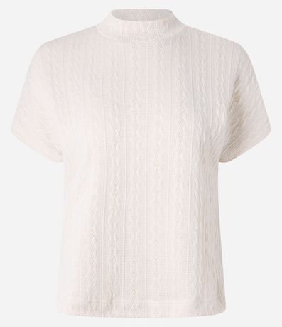 Blusa Texturizada con Cuello alto y Manga corta 6