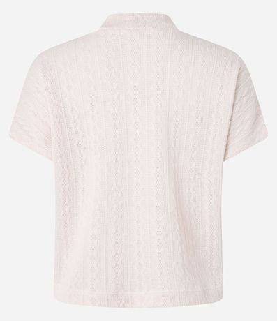 Blusa Texturizada con Cuello alto y Manga corta 8