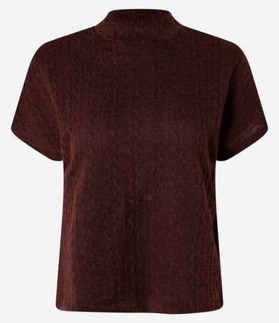 Blusa Texturizada con Cuello alto y Manga corta 6