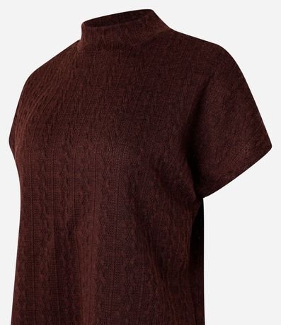Blusa Texturizada con Cuello alto y Manga corta 7