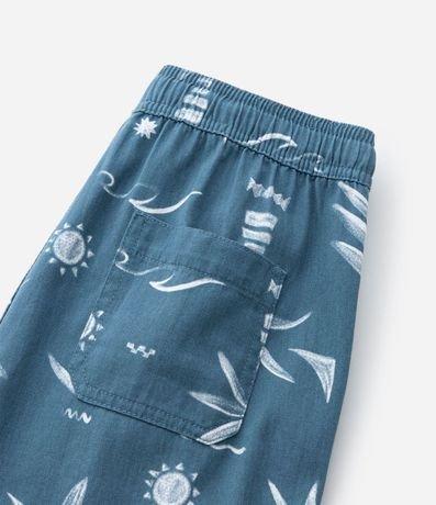 Bermuda Infantil en Sarga con Estampa Tropical - Talle 5 a 14 años 6