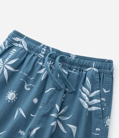 Bermuda Infantil en Sarga con Estampa Tropical - Talle 5 a 14 años 7