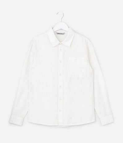 Camisa Infantil en Algodón con Lino Texturizada - Talle 5 a 14 años
