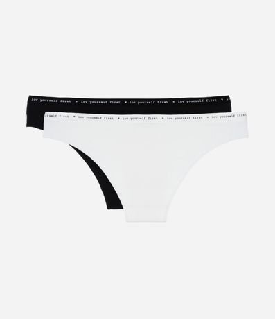 Kit 02 Bombachas Bikini en Algodón con Cintura Estampado 2