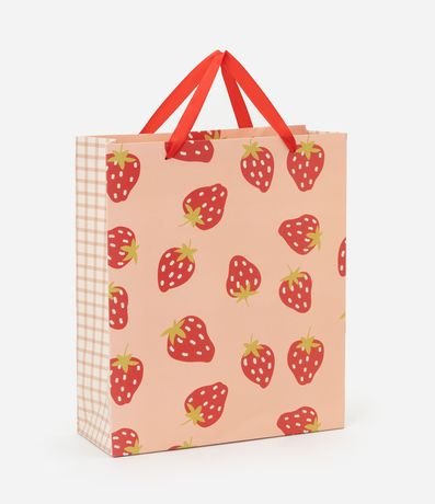 Bolsa de Regalo Mediana con Estampa Frutillas