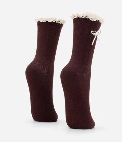 Media Caña Larga en Algodón Texturizado con Volados y Moña Aplicada 3