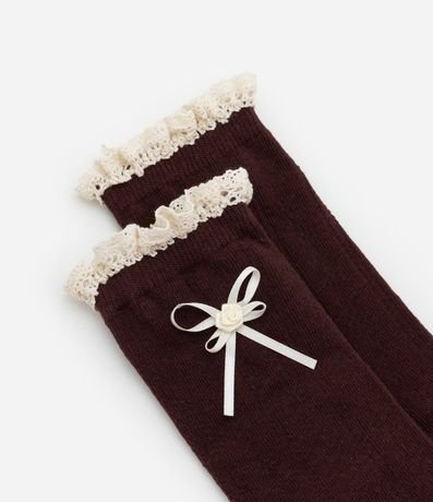 Media Caña Larga en Algodón Texturizado con Volados y Moña Aplicada 4