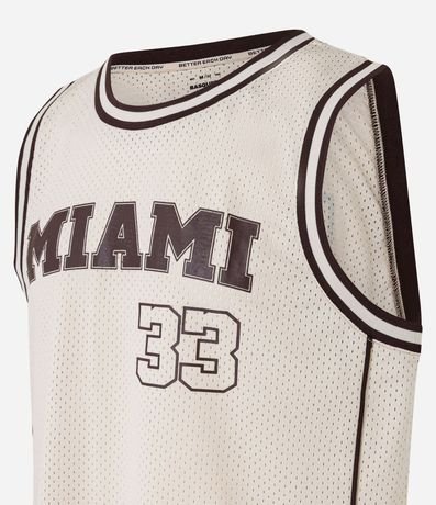 Musculosa Deportiva de Baloncesto con Tecnologia Dry y Estampa Lettering Miami 9