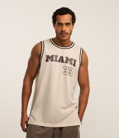 Musculosa Deportiva de Baloncesto con Tecnologia Dry y Estampa Lettering Miami