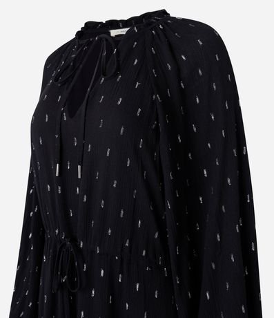 Vestido Evase Midi en Viscosa con con Detalles Contrastantes 10