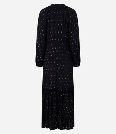 Vestido Evase Midi en Viscosa con con Detalles Contrastantes 11