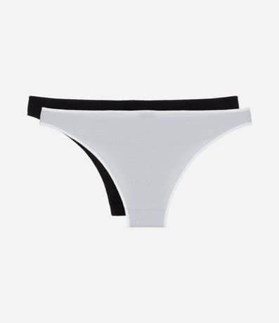 Kit 02 Bombachas Bikini en Algodón con Bies Contrastante 2