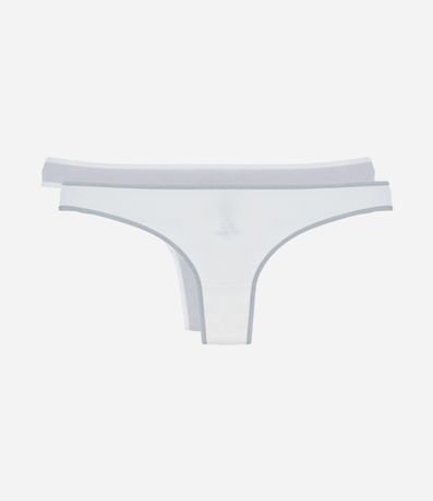 Kit 02 Bombachas Bikini Hilo en Algodón con Bies Contrastante