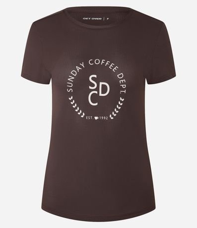 Remera Deportiva en Microfibra Texturizada con Estampa Sunday Coffee 5
