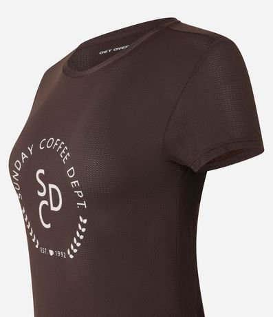 Remera Deportiva en Microfibra Texturizada con Estampa Sunday Coffee 6