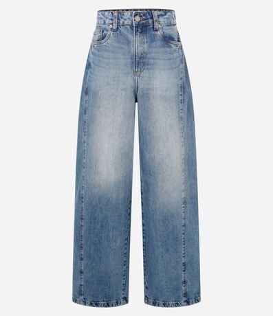 Pantalón Wide Leg en Jeans con Pliegues Laterales 5
