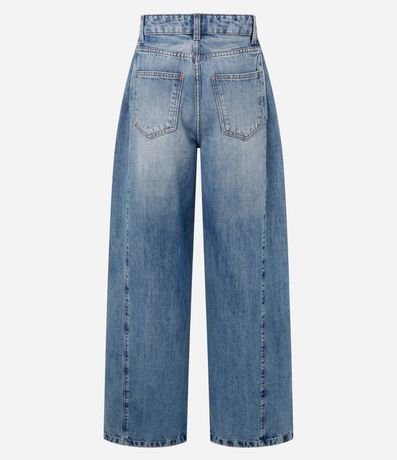 Pantalón Wide Leg en Jeans con Pliegues Laterales 6