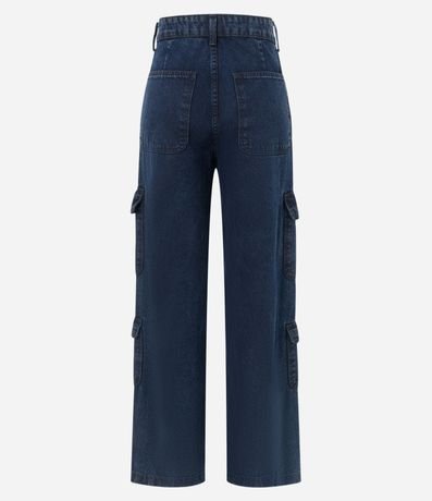 Pantalón Wide Leg en Jeans con Bolsillos Carpintero y Cargo 8