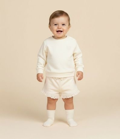 Short Infantil con Volados y Lazo - Talle 0 a 18 meses