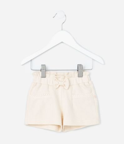 Bermuda Infantil con Lazo en la Cintura Texturizado - Talle 0 a 18 Meses 2