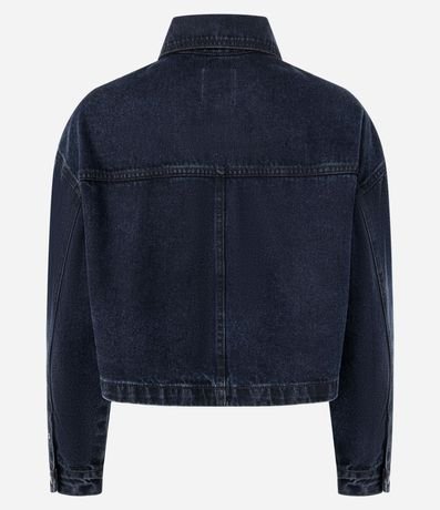 Campera Corta en Jeans con Bolsillo Cargo 2