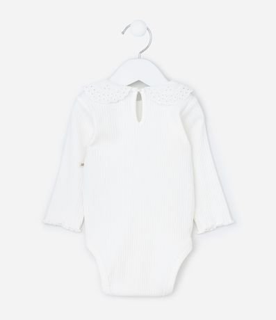 Body Infantil Canelado con Cuello Muñeca en Broderie - Talle 0 a 18 meses 3