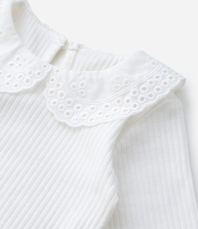 Body Infantil Canelado con Cuello Muñeca en Broderie - Talle 0 a 18 meses 5