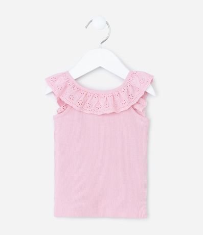 Musculosa Infantil en Rib con Volado en el Cuello - Talle 3 a 18 meses 2