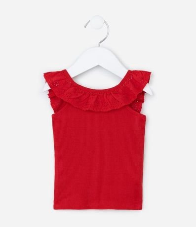 Musculosa Infantil en Rib con Volado en el Cuello - Talle 3 a 18 meses 2