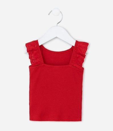 Musculosa Infantil en Rib con Volado en el Cuello - Talle 3 a 18 meses 3