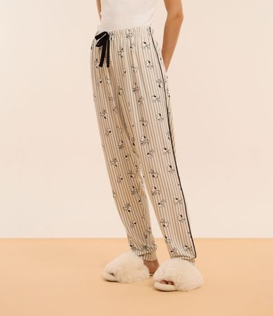 Pantalón de Pijama con Estampa Snoopy y Puños Ajustados 2