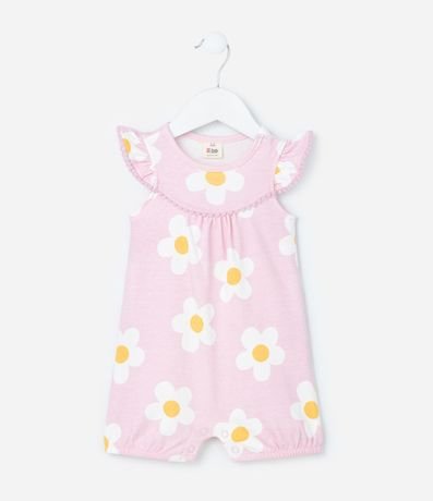 Enterito en Suedine con Estampa Floral - Talle 0 a 18 Meses 2