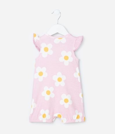 Enterito en Suedine con Estampa Floral - Talle 0 a 18 Meses 3