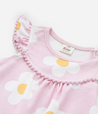 Enterito en Suedine con Estampa Floral - Talle 0 a 18 Meses 7