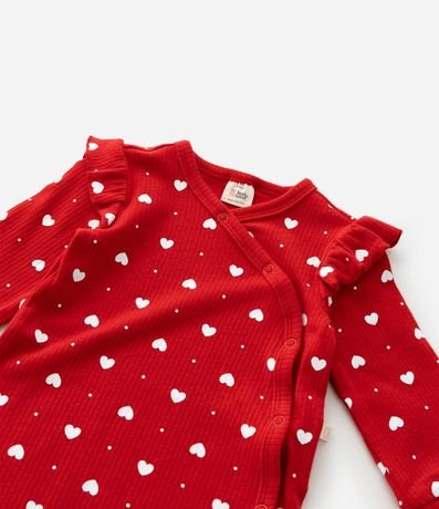 Mono Infantil con Estampa de Corazones y Canelado - Talle RN a 18 Meses 9