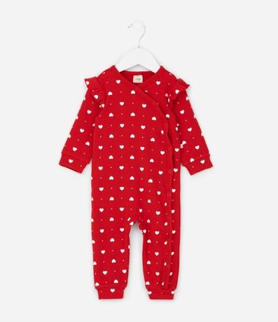 Mono Infantil con Estampa de Corazones y Canelado - Talle RN a 18 Meses 2