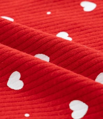 Mono Infantil con Estampa de Corazones y Canelado - Talle RN a 18 Meses 5