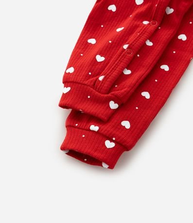 Mono Infantil con Estampa de Corazones y Canelado - Talle RN a 18 Meses 8